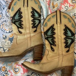 Miss Capezio Vintage Butterfly Leather Boots